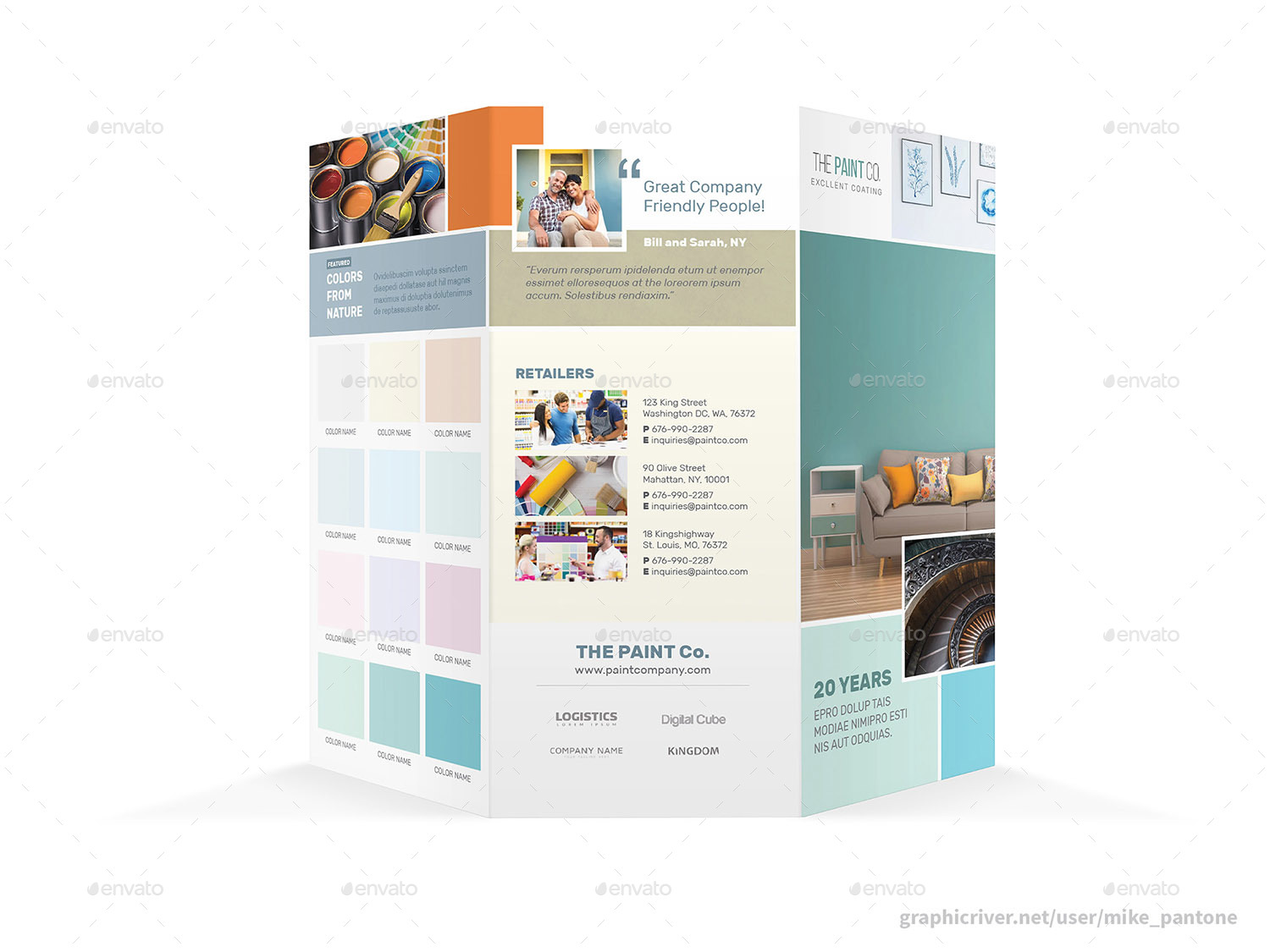 Paint Company Trifold Brochure, Print Templates GraphicRiver